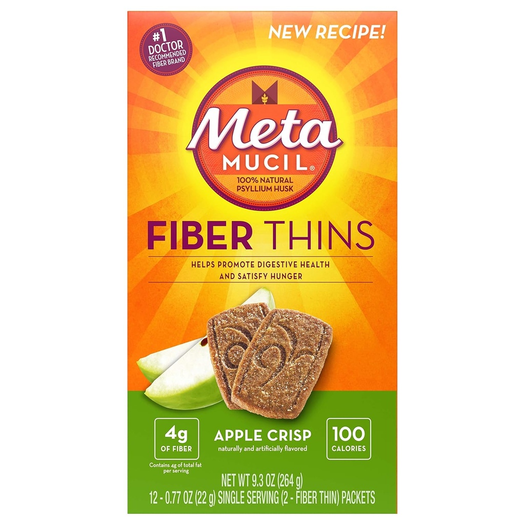 Metamucil Meta Multi-grain Fiber Wafers by Meta Apple Crisp 24 count (Pack of 3) (OLD)