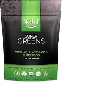 Super Greens Daily Greens Superfood Powder - Certified USDA Organic Green Powder w/20+ Whole Foods, Spirulina Powder, Wheat & Barley Grass - Probiotics, Fiber & Enzymes - Original Refill, 30 Services