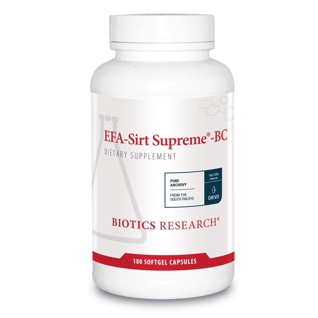 Biotics Research EFA-SIRT Supreme-BC EPA, DHA, GLA από το Μαύρο Λάδι Σπέρματος σταφυλιού, Φυσικό Μικτό Τοκοφερόλες Καρδιαγγειακή Υγεία Κοινή Άνεση και Ευελιξία, 180 κάψουλες softgel