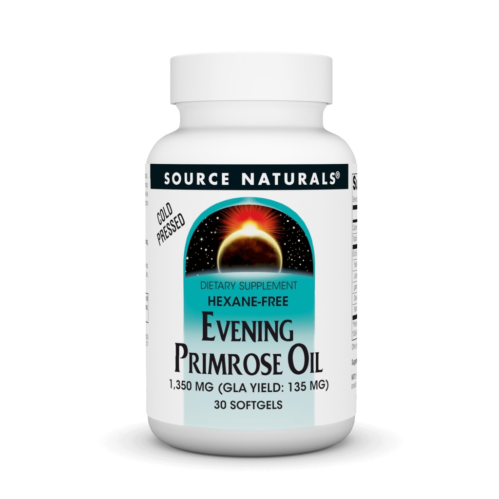 Source Naturals Evening Primrose Oil - Hexane-Free - 1350mg - GLA Απόδοση: 135 mg - Ψυχρή πίεση - 30 Softgels