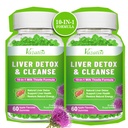 Liver Cleanse Detox Repair Gummies, Milk Thistle Gummies with Artichoke, Dandelion for Liver Support, Vegan & Non-GMO, Gelatin-Free, Apple Flavor 120ct
