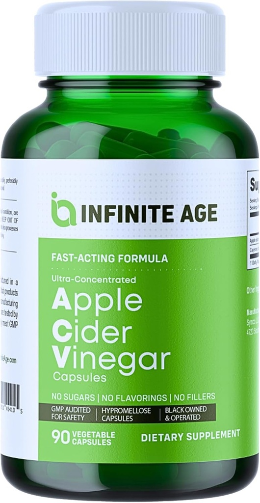 INFINITE AGE 1950mg κάψουλες μηλίτη μηλίτη, 90 Count - Made in ΗΠΑ, Vegan, Χωρίς γλουτένη, All-Φυσικά - with 60mg Cayenne Φρούτα - Χωρίς πληρωτικά, Ultra συμπυκνωμένο
