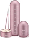 Zannaki Metal Moisture Proof Weekly Pill Organizer, Stackable Αλουμινίου Κράμα BPA Δωρεάν Ταξίδι Πεζοπορία 7 Day Pill Box περίπτωση Αδιάβροχη και μεγάλο διαμέρισμα για να κρατήσει χάπια, βιταμίνες, ιχθυέλαιο, συμπληρώματα