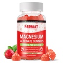 Γλυκινικό μαγνήσιο Glycinate Gummies - Συμπλήρωμα χωρίς ζάχαρη Μαγνήσιο Κάλιο με βιταμίνη D, B6, CoQ10 για ήρεμη διάθεση & υποστήριξη ύπνου - 60 μάσημα φράουλας