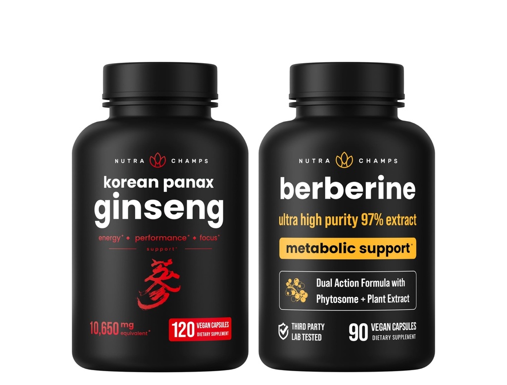 NutraChamps Ενέργεια & Μεταβολική Υποστήριξη: Ginseng & Berberine Duo