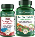Προϊόντα καθαρότητας Bundle - Krill Omega 50+ με CoQ10 + τέλεια Multi Greens