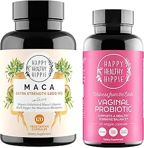 Happy Healthy Hippie Vaginal Probiotics for Women & Organic Maca Root Capsules