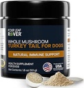 Turkey Tail Mushroom for Dogs - Whole, Organic Mushroom Extract - Over 50% Beta-Glucan - Third Party Tested, Made in The USA - No Grains No Fillers - 60 Day Large Dog Supply