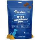 Zesty Paws Senior Dog Multivitamin Treats - Γλυκοζαμίνη για σκύλους + Digestive Enzymes & Probiotics - Βιταμίνες χωρίς σιτηρά και συμπληρώματα για το δέρμα & παλτό + Ανοσοποιητικό κοτόπουλο υγείας - Advanced - 60ct
