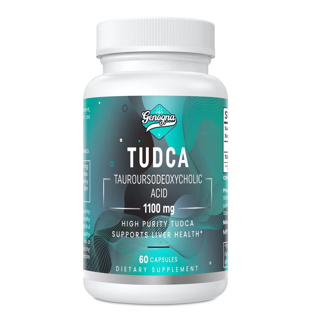 TUDCA 1100mg-Liver συμπλήρωμα υποστήριξης για τον καθαρισμό Detox, υδατοδιαλυτά άλευρα με έντονη πικρή γεύση, 60 κάψουλες Vegan, Non-GMO,Gluten-free