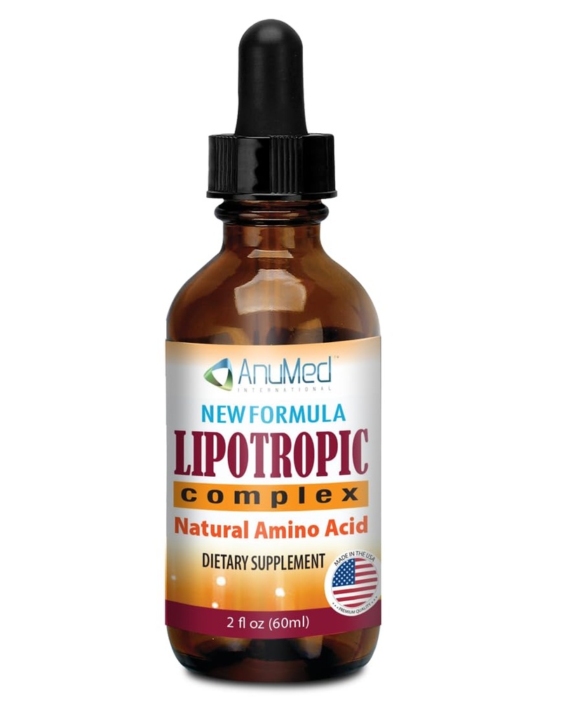ANUMED - Lipotropic Σύμπλεγμα Υγρές σταγόνες με βιταμίνη Β12, Β6, Φολικό οξύ, Χολίνη, Ινοσιτόλη για την υγεία του ήπατος, Φυσικό καθαριστή, Detox + Ενισχύει τα επίπεδα Φυσικής Ενέργειας. Vegan, Μη ΓΤΟ, Χωρίς γλουτένη (2oz)