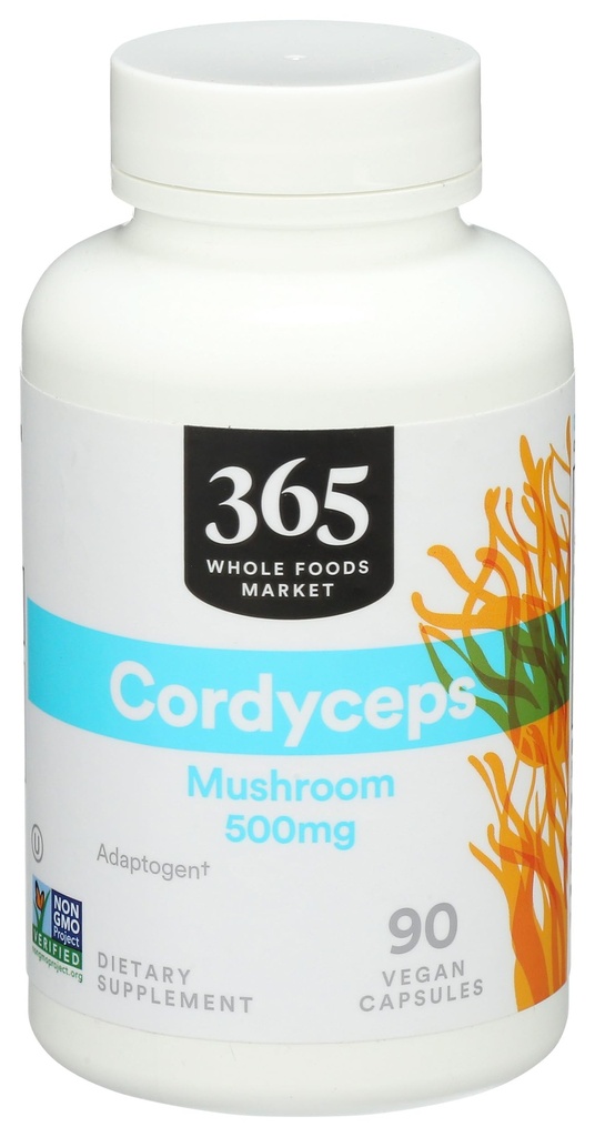 365 από το Whole Foods Market, κάψουλες Cordyceps Mushroom Vegan, 500mg, 90 Count