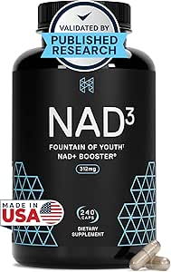 HPN NAD3 Clinical NAD+ Booster, Cellular Health & Natural Energy - NAD Supplement for Healthy Aging, Metabolic Support, NRF2 & Longevity, Nicotinamide Riboside & NMN Alternative, 240ct, 120-Day Supply