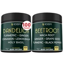 Bundle 6in1 Dandelion Supplement & 6in1 Beet Root Capsules - Υποστηρίξτε το Digestive, Immune and Heart Health