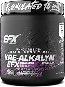 EFX Sports Kre-Alkalyn EFX Powder | pH Correct Creatine Monohydrate Powder Supplement | Strength, Muscle Growth & Performance | 110 Servings (Grape)