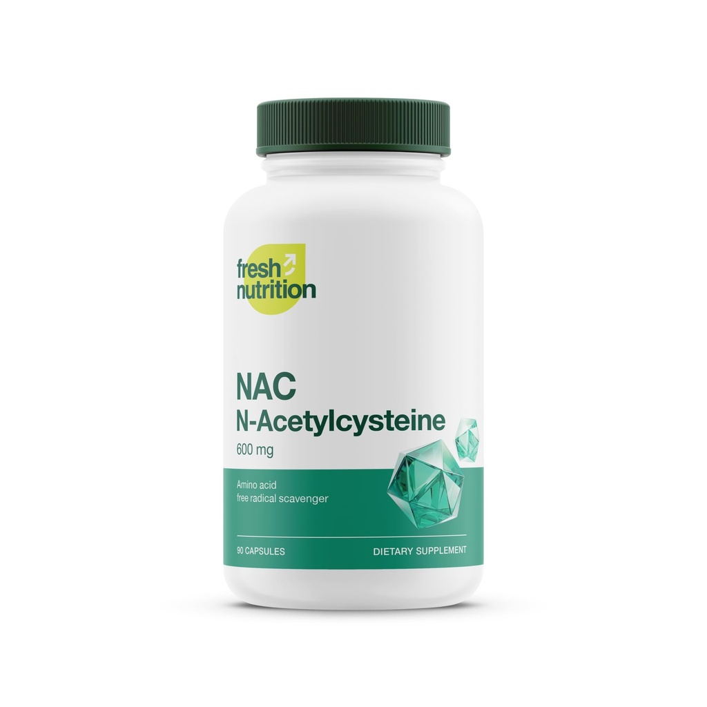Συμπλήρωμα NAC - N Acetyl Cysteine - Υψηλή δοσολογία 600mg - Αμινοξέα - Vegan Friendly - Καθαρή σκόνη NAC - 90 κάψουλες
