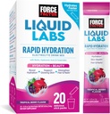 Force Factor Liquid Labs Beauty, Hydration Packet για πιο δυνατά μαλλιά, δέρμα & νύχια. Σκόνη ηλεκτρολυτών με Υαλουρονικό Οξύ, Βιοτίνη και Ceramides. Τροπική γεύση μούρου, 20 πακέτα ραβδιών