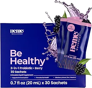 BeMe Liquid Probiotics for Digestive Health, 3-in-1 Post, Pre and Probiotics Supplement for Gut Health - 2X Faster Absorption with Inulin, B. lactis, Totipro to Provide Bloating Relief for Women
