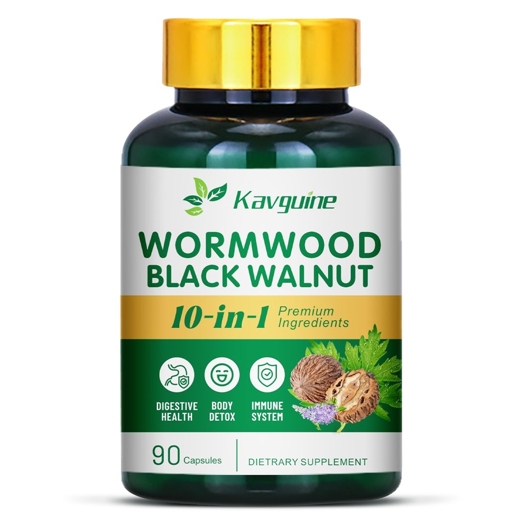 10 σε 1 κάψουλες Wormwood - 90 κάψουλες συμπλήρωμα, Black Walnut Hulls, γαρύφαλλα, Μαύρο πιπέρι, κουρκουμίνη ρίζα, μέντα φύλλου, υποστηρίζει την περικοπή της υγείας & Digestive ισορροπία