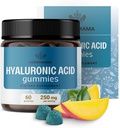 HERBAMA Hyaluronic Acid Gummies - 250mg Καθαρό Υαλουρονικό Οξύ για τα μαλλιά, το δέρμα και τα νύχια Υποστήριξη - Vegan, Μη ΓΤΟ συμπλήρωμα ελαστικότητας δέρματος - 60 Pectin-based Mango-Flavored Chews