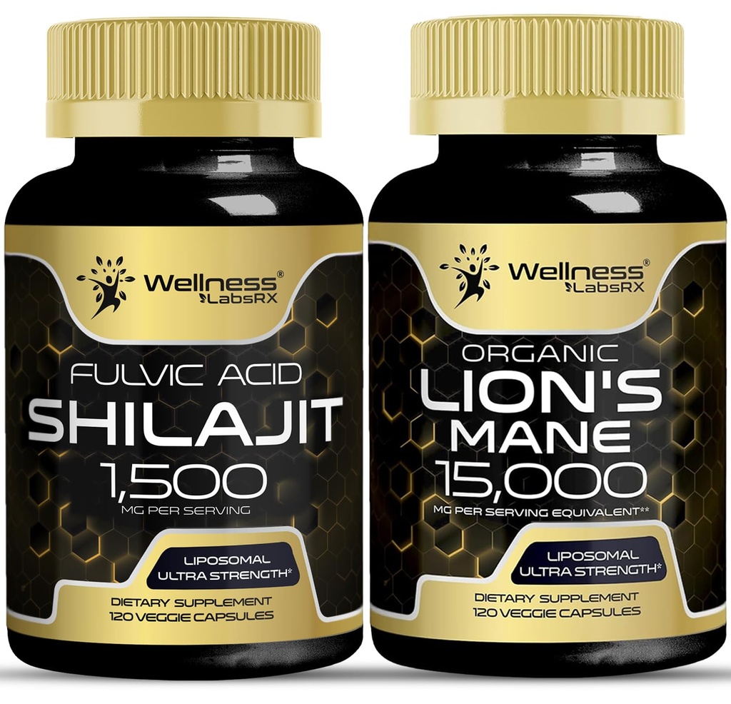 WELNESS LABSRX Lions Mane Συμπληρώματα κάψουλες - 120 Count - συμπλήρωμα μανιταριών, Συμπληρώματα εγκεφάλου για τη μνήμη και εστίαση 