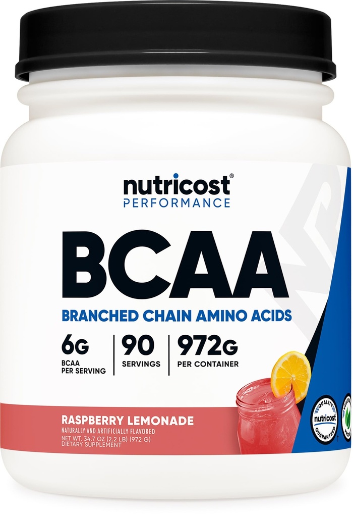 Nutricost BCAA σκόνη 2:1:1 (Λεμονάδα Raspberry, 90 εξυπηρετούν)