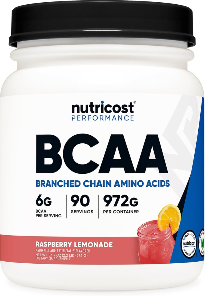 Nutricost BCAA σκόνη 2:1:1 (Λεμονάδα Raspberry, 90 εξυπηρετούν)
