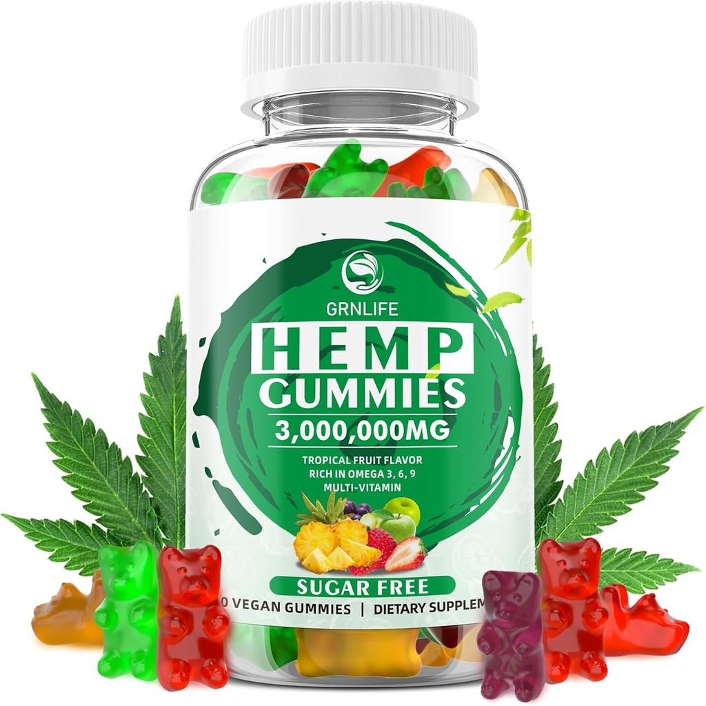 Κρέας κάνναβης Gummies με υψηλή δραστικότητα καθαρό εκχύλισμα λαδιού κάνναβης, 3000000mg επιπλέον συμπληρώματα κάνναβης δύναμη, 100% φυσική κάνναβη Gummy για την ειρήνη και χαλάρωση, μη GMO, ζάχαρη δωρεάν, 60 μέτρα