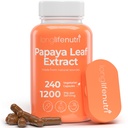 LongLifeNutri Papaya Leaf Extract Συμπλήρωμα 1.200mg ανά Σερβίρισμα - 240 κάψουλες χορτοφάγων, 4-μηνης προσφοράς, από Carica Papaya για την καθημερινή ευεξία, GMP Certified, Made in USA