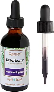 Quantum Health Black Elderberry Liquid Extract Sambucus Nigra Immune Support Formula 700mg - Daily Wellness Boost of Potent Antioxidants for Women & Men - High Dose, Fast Absorption, Vegan - 2 Fl Oz