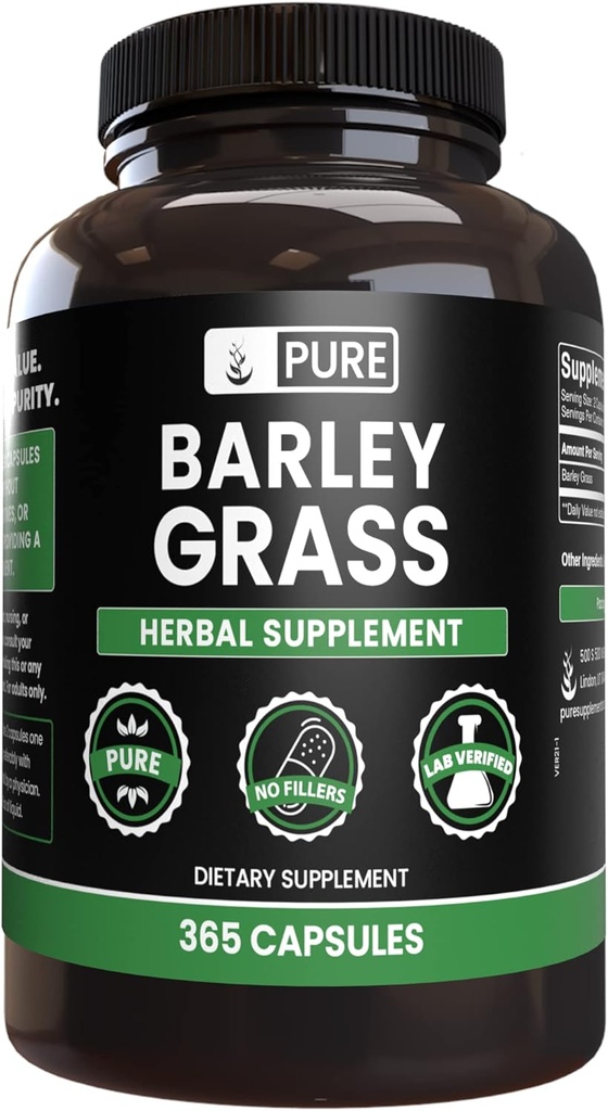 Pure Original Ingredients Barley Grass (365 Capsules) No Magnesium Or Rice Fillers, Always Pure, Lab Verified