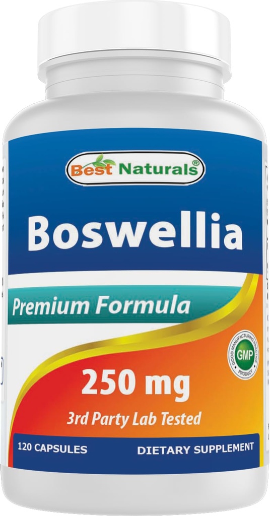 Best Naturals Boswellia Serrata Joint Health 250 mg 120 Κάψουλες - Τυποποιημένο σε 65% Boswellic Acid (120 Count (Pack of 1))