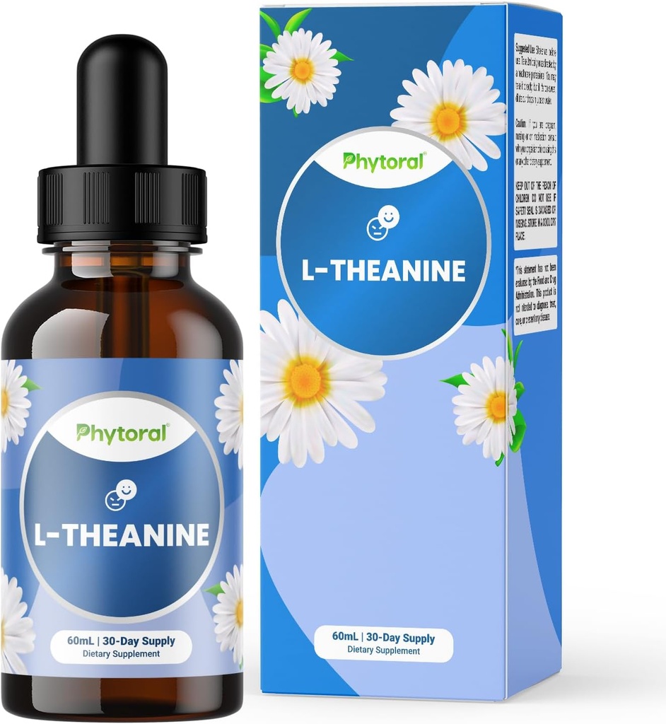 Phytoral Poent L-Theanine Liquid Drops - Υψηλή Απορρόφηση L-Θεανίνη για Παιδιά & Ενήλικες Υποστήριξη ηρεμίας & χαλάρωσης - Premium Quality Drops Ιδανικές για Παιδιά και Ενήλικες Υγρές 30 Σερβιέτες
