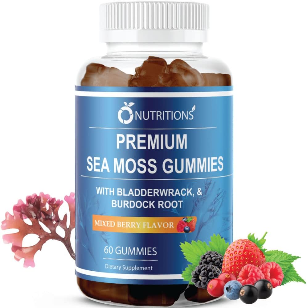 Ο ΦΥΤΑ Premium Sea Moss Gummies Made with Irish Sea Moss, Burdock Root, and Bladderwrack - Seamoss Raw Alkaline Supplement