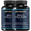 Multi Collagen Peptides Types I, II, III, V & X Hydrolyzed Protein Capsles – Grass-Fed, Blend with Digestive Enzyme – for Skin, Hair, Nails, Joints & Gut Health, Unflavored (60 Count (Pack of 2))