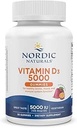 Nordic Naturals Βιταμίνη D3 5000 Gummies, Πάθος Φρούτα - 30 Gummies - Υποστήριξη για υγιή οστά, Mood, & ανοσοποιητικό σύστημα - Χορτοφαγικά - Μη ΓΤΟ - 30 Υπηρεσίες