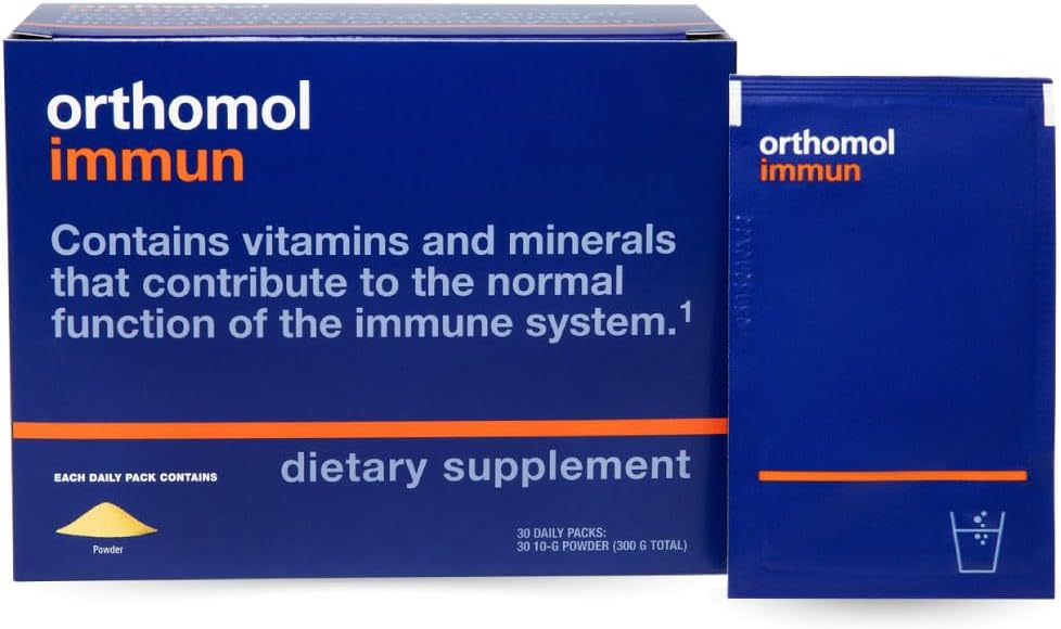 Orthomol Immun Κόνις, συμπλήρωμα υποστήριξης ανοσοποιητικών, 30-Ημέρες προσφοράς, Βιταμίνες A, B, C, D, E, Ψευδάργυρος, Ιώδιο