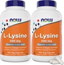 Τώρα L-Lysine 500 mg, 360 κάψουλες χορτοφαγικής (πακέτο του 2)