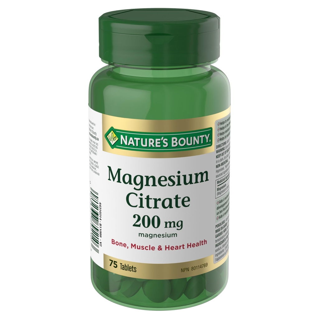 Nature's Bounty Magnesium Citrate 200 mg, 75 δισκία