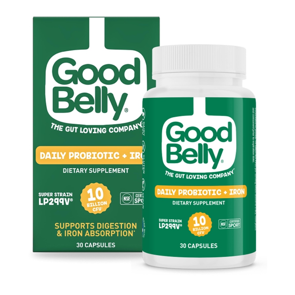 GoodBelly Probiotic Κάψουλες για Digestive Health & Iron Abvorvice 