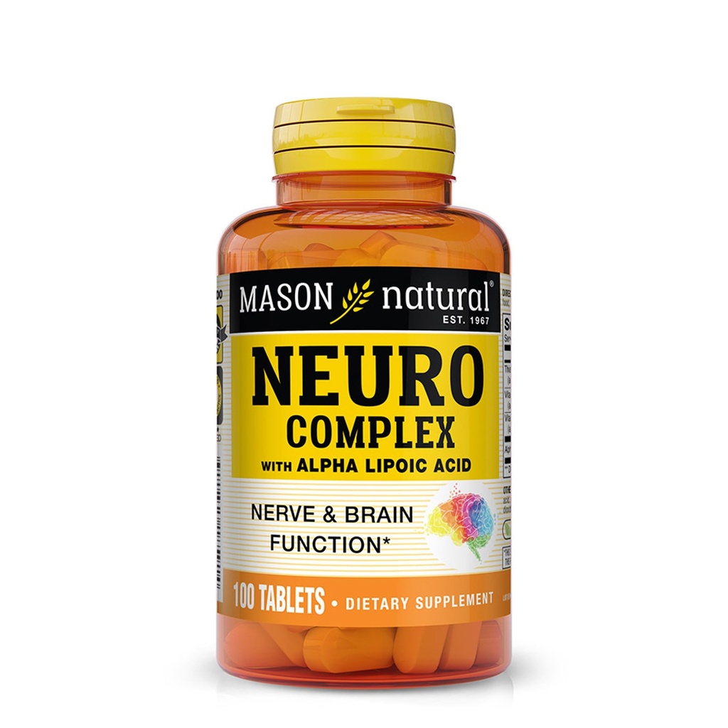 MASON NATURAL Neuro Complex με Alpha Lipoic Acid & Vitamin B12, Κατάλληλο για χορτοφάγους, 100 δισκία
