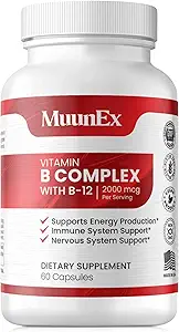 B-Complex, Βιταμίνη B1 B2 B3 B6 B12, Νέα Formula for Max Vitality & Continuous Energy Support, Energy Boost, Νευρικό Σύστημα Υποστήριξης, με Βιταμίνη C, Χολίνη, Φολικό, 60 Κάψουλες