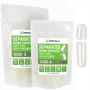 XPRS Nutra Vegan Μέγεθος 1 Χωριστές κάψουλες - 100 μετρητής Καθαρισμός Premium Άδειες κάψουλες χωρίζονται σε τσάντες - Χάπια 1 Κενό για συμπλήρωμα DIY πλήρωσης