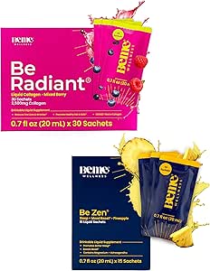 BeMe BeRadiant Berry & BeZen Bundle - Liquid Collagen & Magnesium Glycinate L-Theanine Supplements
