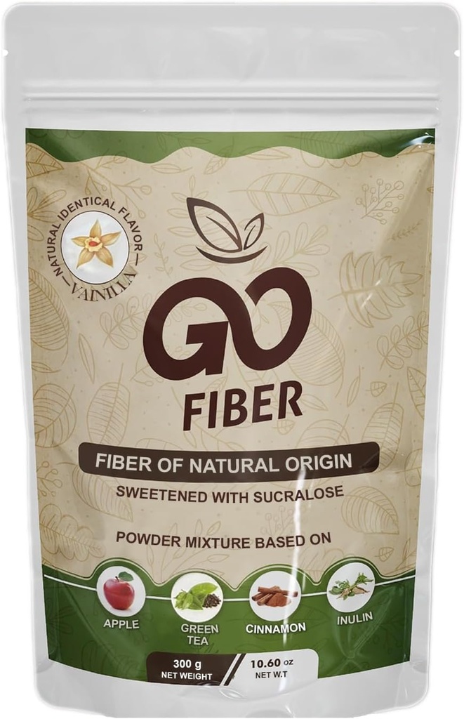 Go Fiber 100% οργανικές ίνες, φυσικό συμπλήρωμα ινών, βανίλια, 10,6 oz
