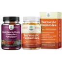 Bundle of Extra Strength Hawthorn Berry Capsules - Heart Health Supplement and Turmeric Curcumin Immune Support Gummies - Immune Booster Turmeric Gummies for Joint Support and Advanced Skin Care