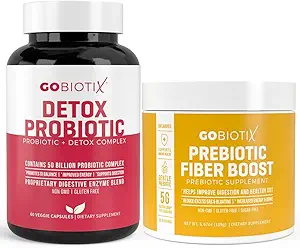 GOBIOTIX Detox & Fiber Supplement Bundle - Prebiotic Fiber Powder & Detox Support - Promotes Digestive Health, Gut Cleansing, and Regularity - Keto, Vegan, Gluten-Free
