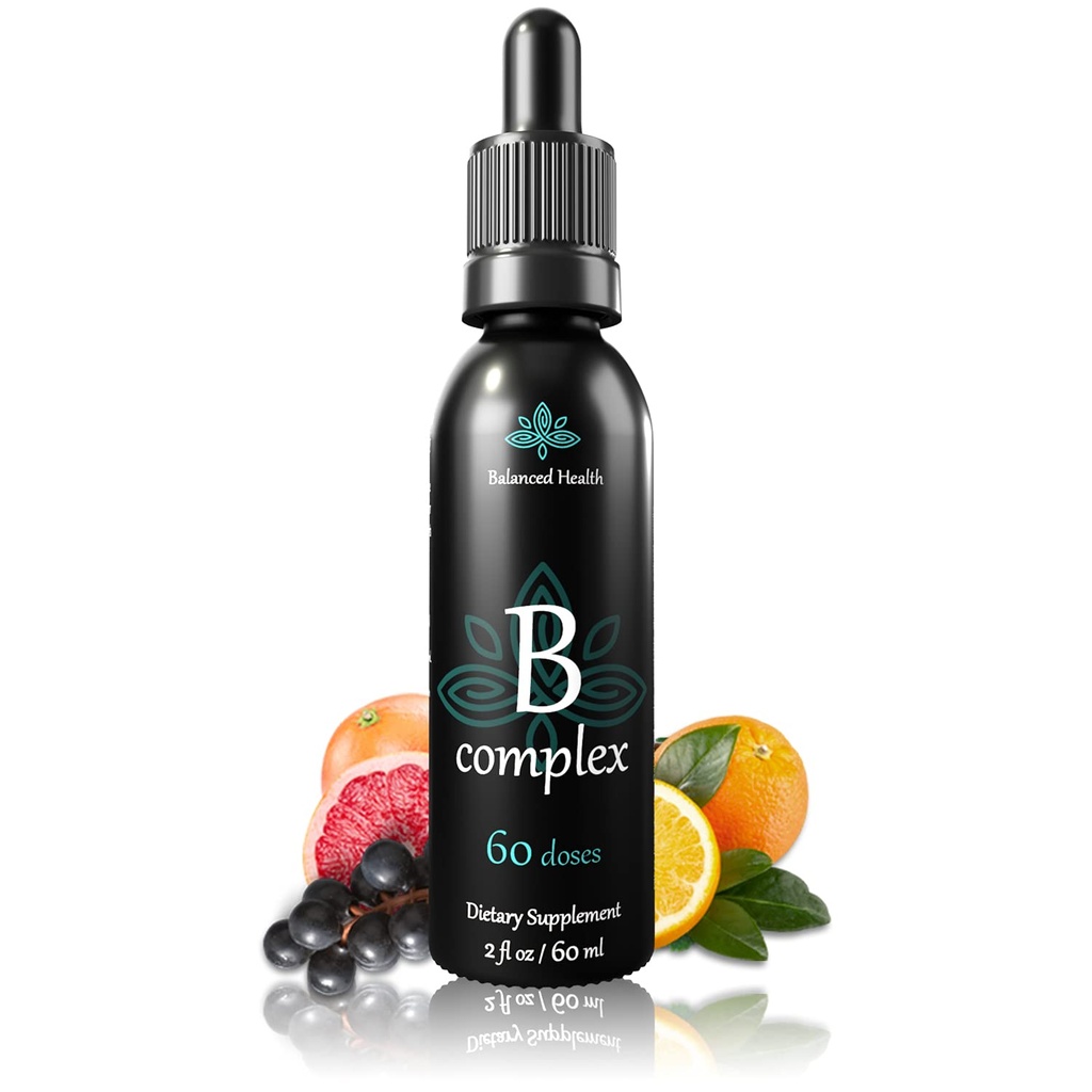 Βιταμίνη B-Complex σταγόνες, 2oz, 60 δόσεις, όλες 8 B-βιταμίνες, συμπλήρωμα υποστήριξης ανοσοποιητικής ενέργειας μη GMO χορτοφάγων ασφαλές
