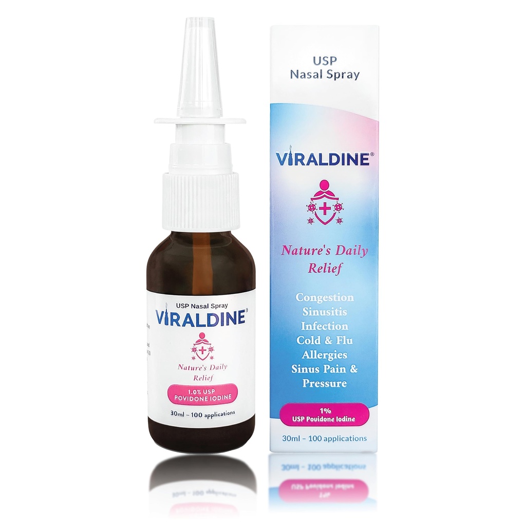 1% Povidone-Iodine Nasal Spray, Rapid Relief Formula, Βοηθά στην Καθημερινή Συμφόρηση, 100 Εφαρμογές, 30ml