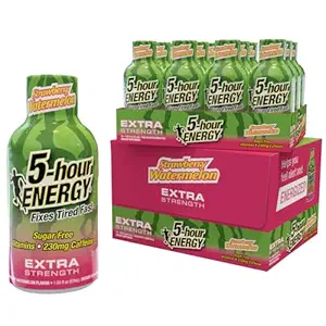 5-Hour Energy Extra Strength Shots, Strawberry Watermelon Flavor, 24 Count (1.93 Fl Oz)